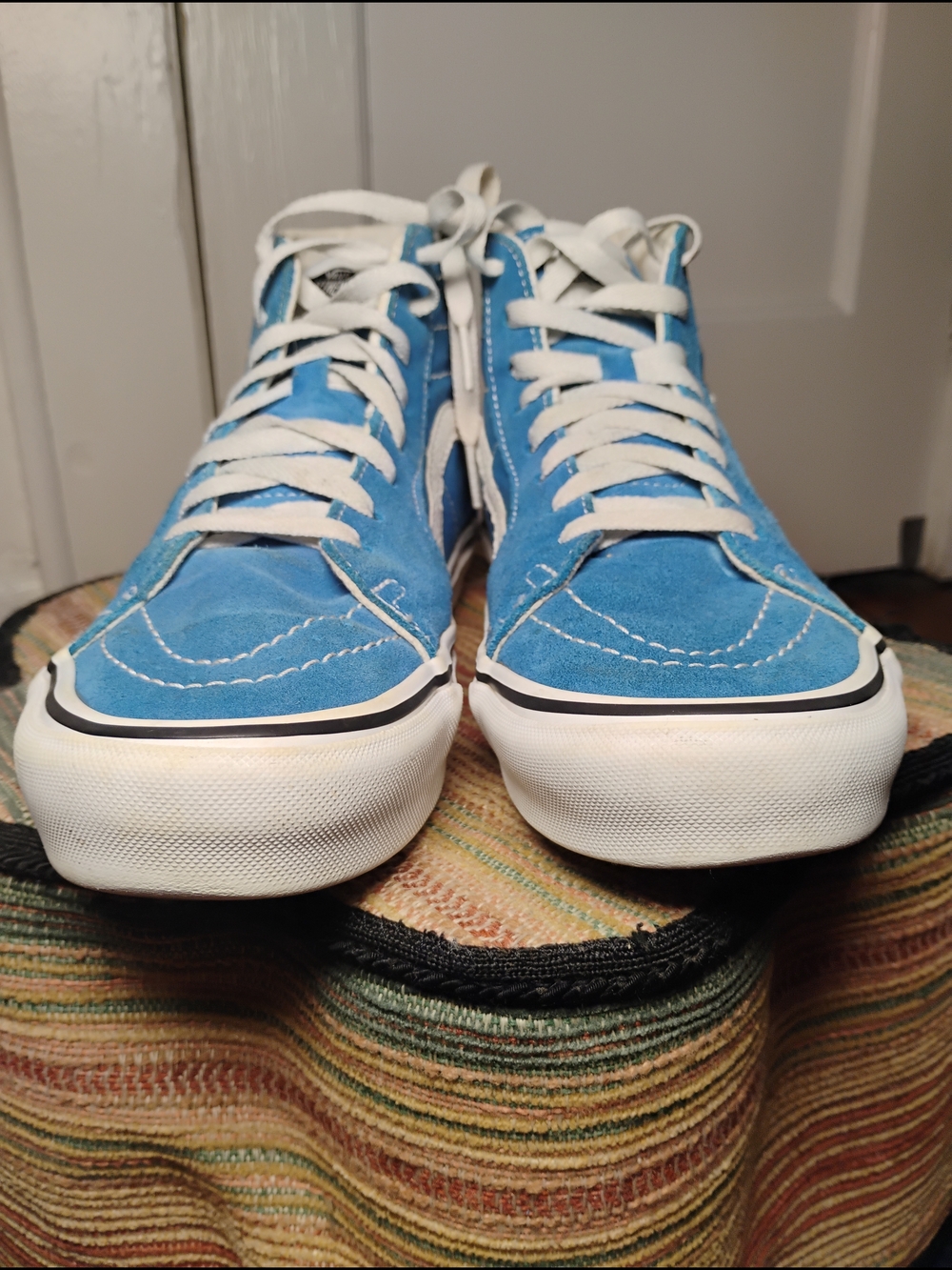 Vans Sk8-Hi Classic High Top Sneakers - Blue & White - Picture 7 of 9